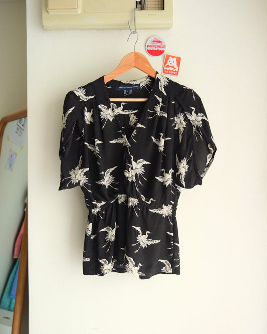 【TOD LADIESWEAR ARCHIVES】90S FRENCH CONNECTION, BIRD PRINT BLOUSE