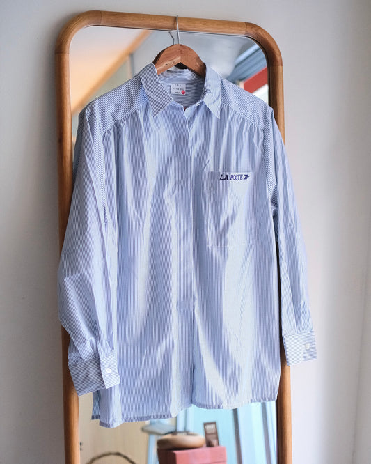 【TOD Workwear Archives】80-90s LA POSTE, Work Shirt Stripe