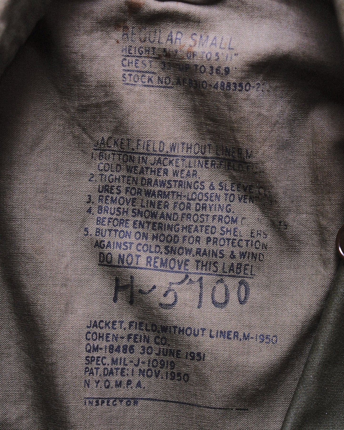 【TOD MIL-SPEC ARCHIVES】US ARMY M1950 FIELD JACKET