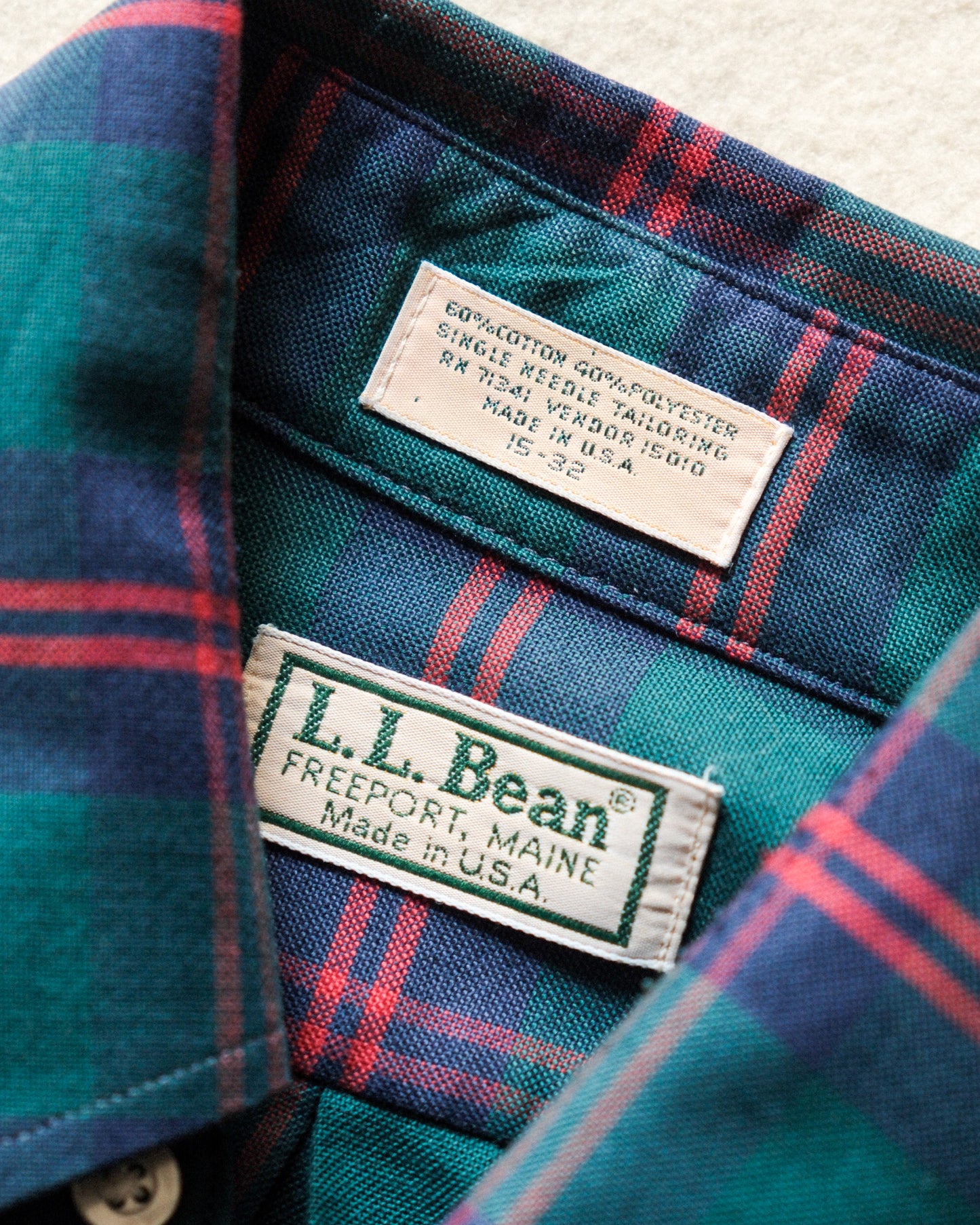 【15-32/残り１点】【TOD】90s LL BEAN BD Shirt USA