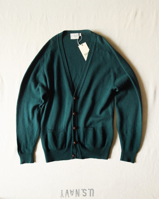 【L相当/残り１点】【TOD ONLINE】90S LL BEAN, LAMSWOOL CARDIGAN MADEIN SCOTLAND