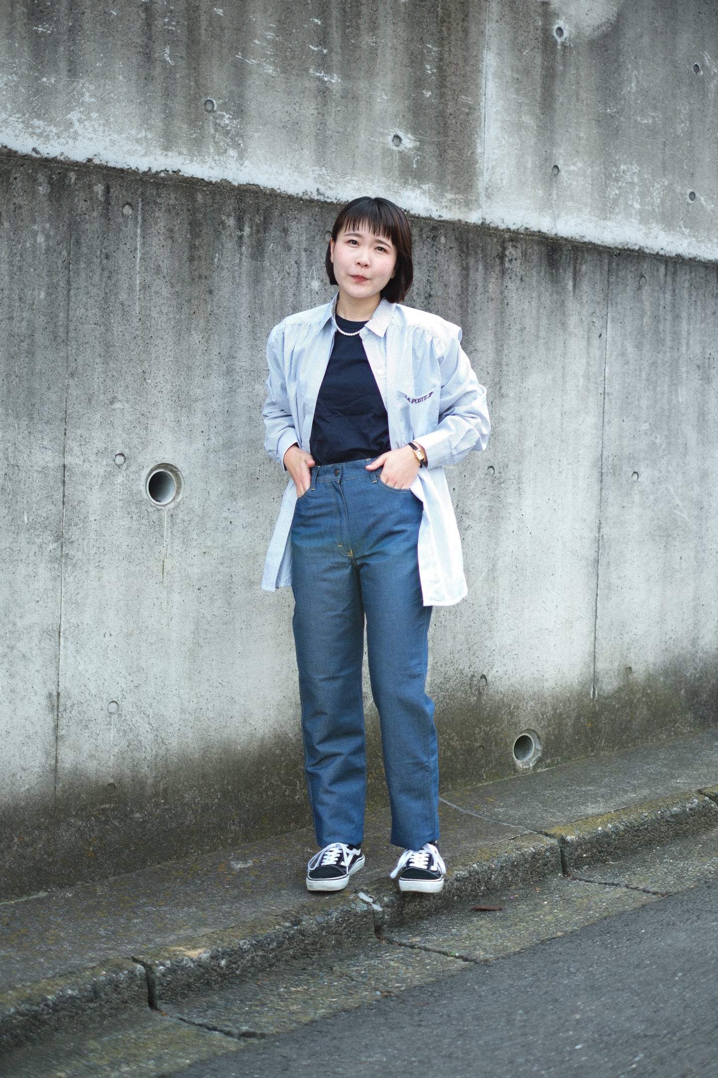 【TOD Workwear Archives】80-90s LA POSTE, Work Shirt Stripe