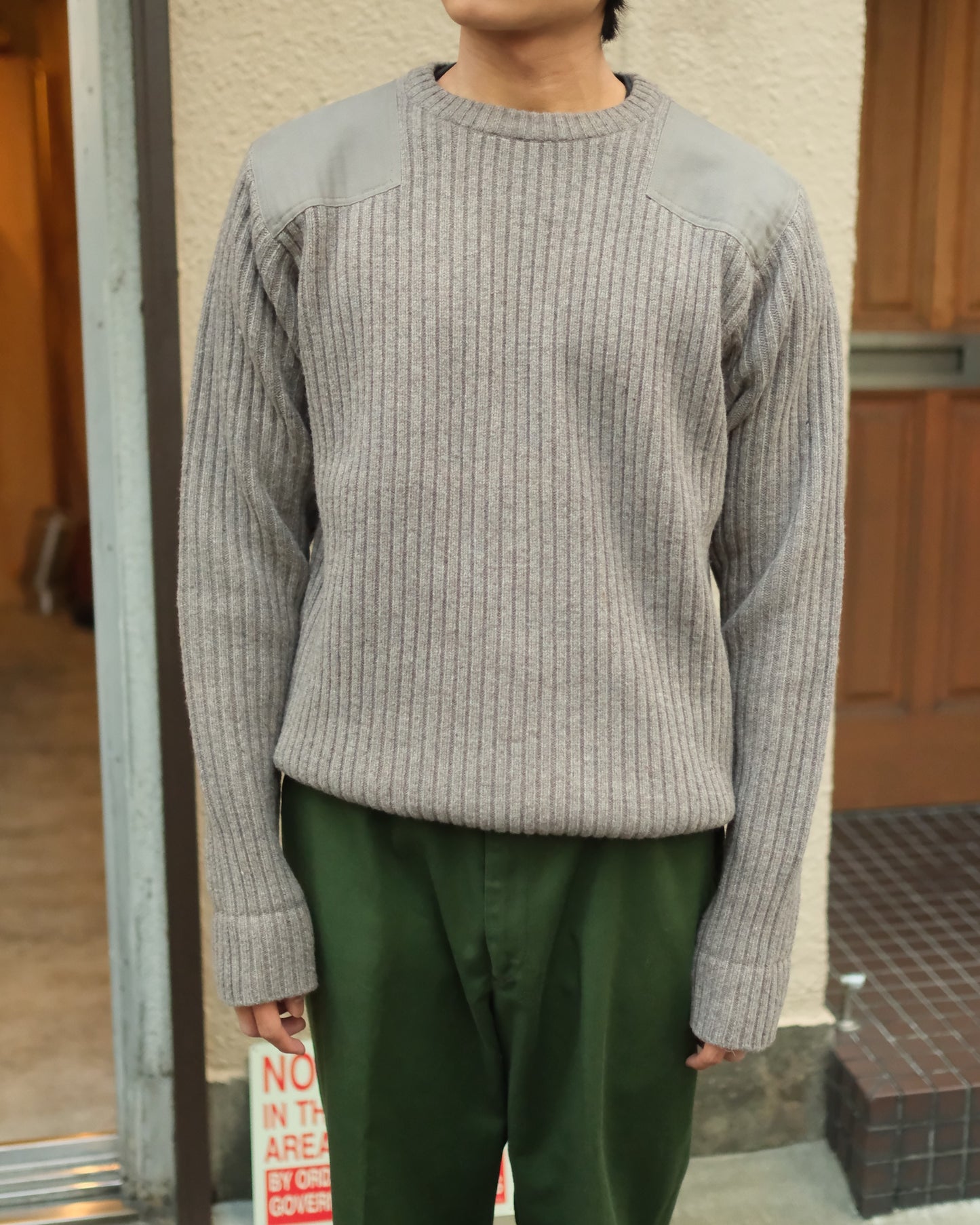 【TOD】【 MENS XL 】90s LL Bean Merino Ram Wool Sweater, Grey