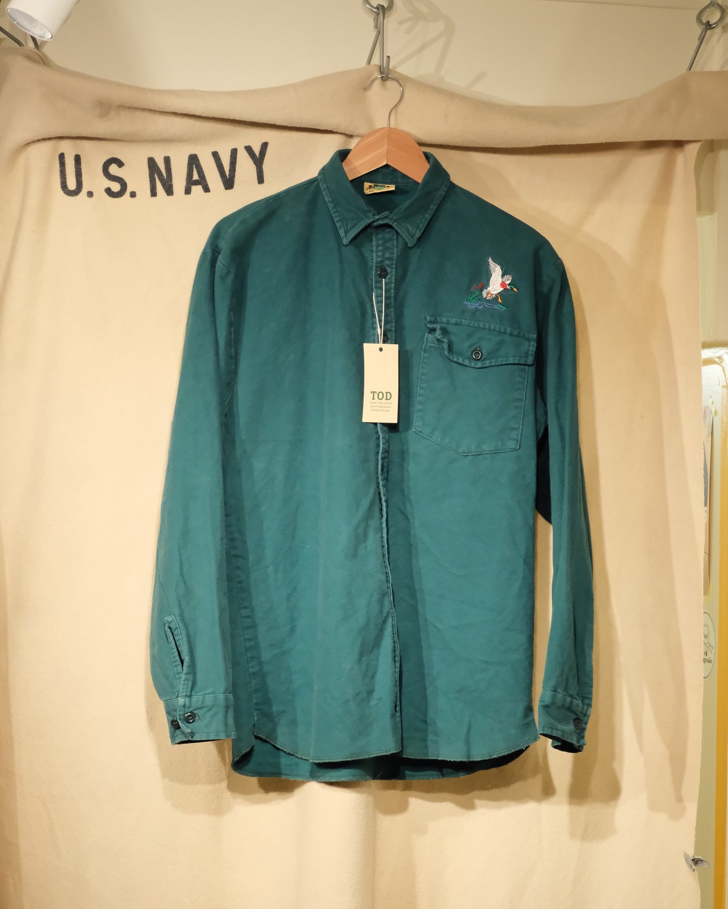 【TOD】【MENS M】80-90S IDEAL CHAMOIS SHIRT WITH MALLARD DUCK