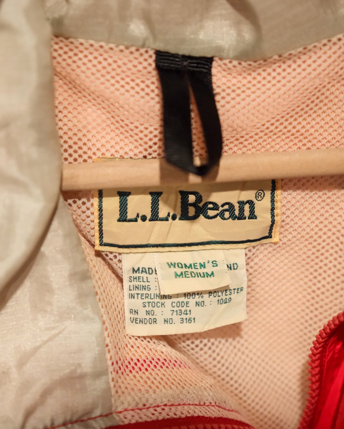 【TOD】【WOMENS-M】90s LL BEAN STOWAWAY RAIN GEAR , RED