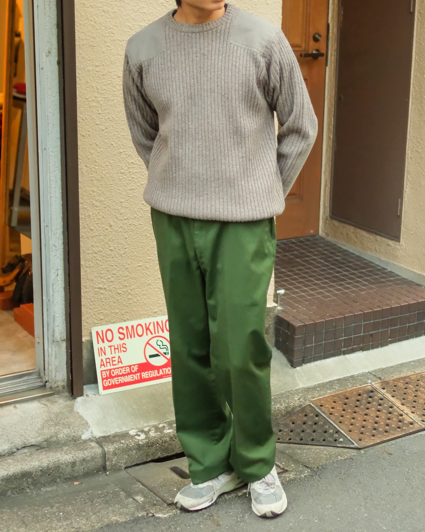 【TOD】【 MENS XL 】90s LL Bean Merino Ram Wool Sweater, Grey