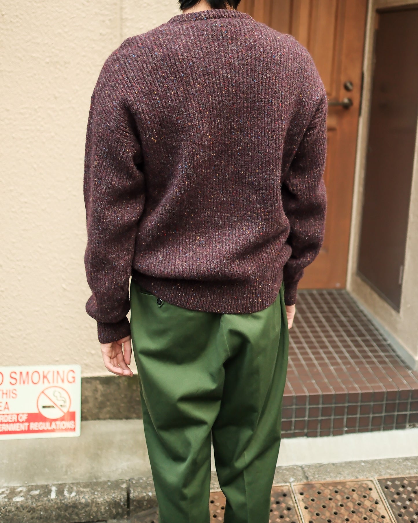 【TOD】【 MENS L 】90s LL Bean Crew Neck Sweater, Purple