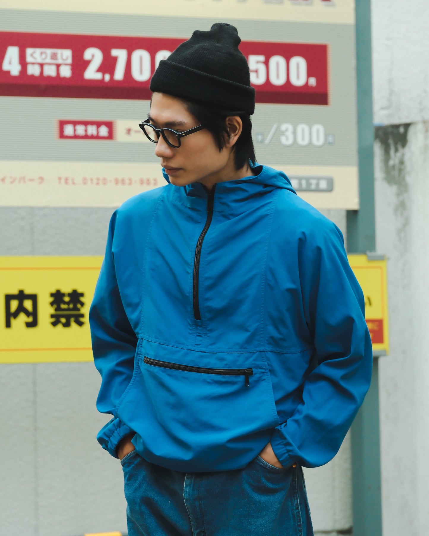 【TOD】【 MENS M】00S LL BEAN / NYLON ANORAK / BLUE