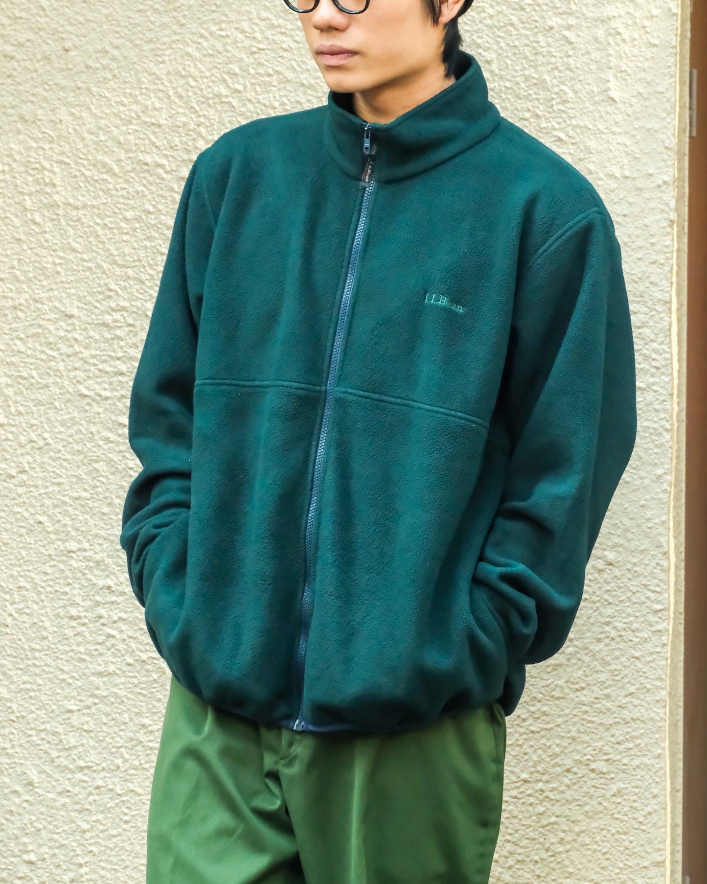 【TOD】【MENS US-L】90s LLBEAN, FLEECE JACKET, GREEN