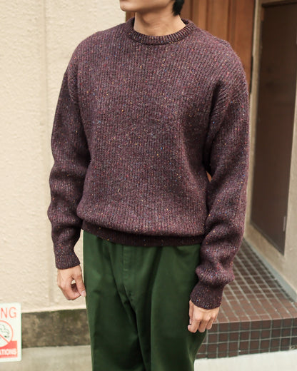 【TOD】【 MENS L 】90s LL Bean Crew Neck Sweater, Purple